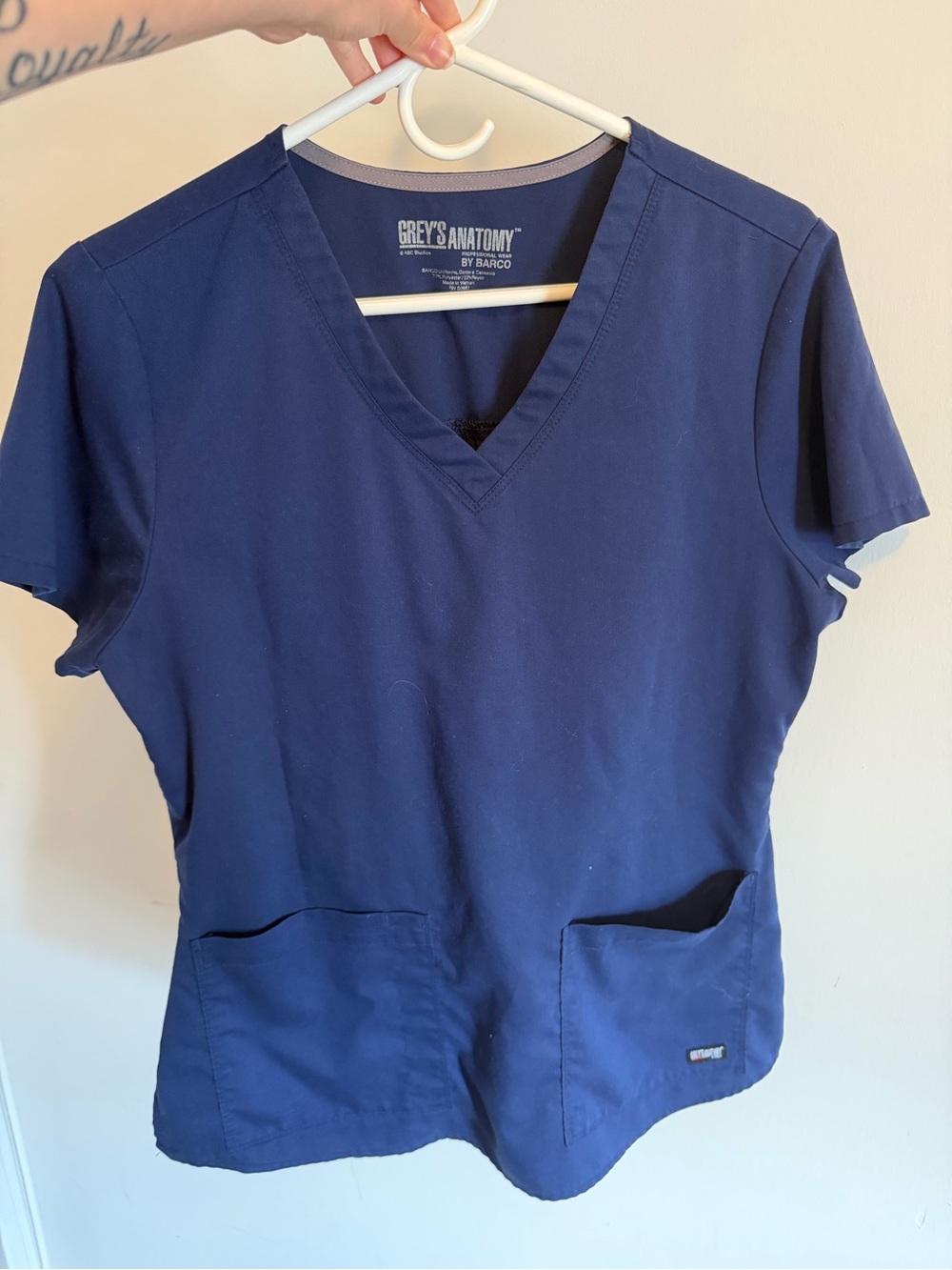 Grey's Anatomy SET Navy V-Neck Short Sleeve Scrub Top & pants